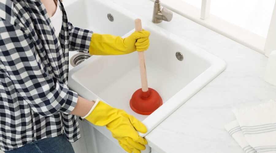 cleaning clog drain