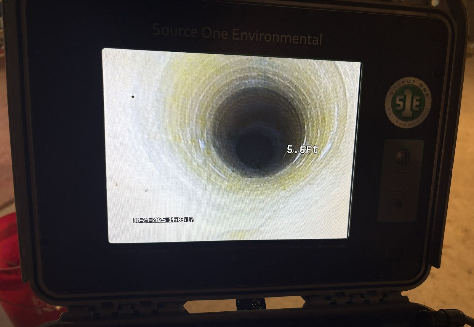 Interior view of sewer pipe after trenchless CIPP pipe lining repair