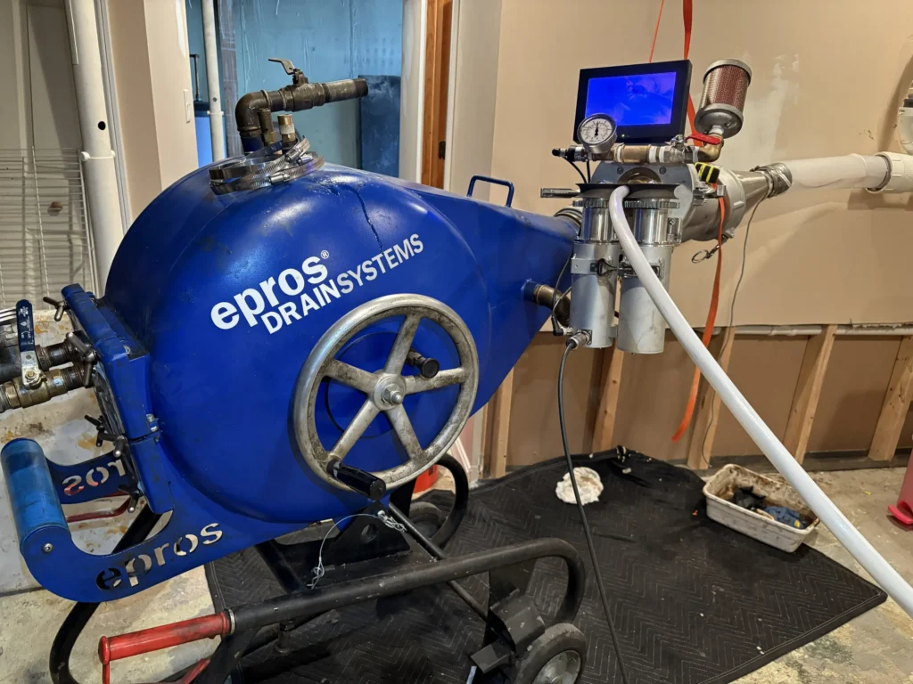 Trenchless sewer pipe lining equipment used by TID Trenchless for sewer repair in Cambridge, MA